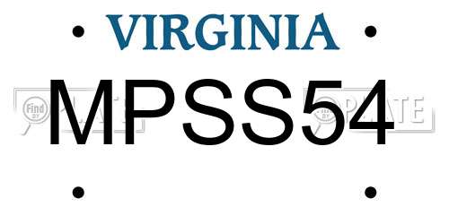 MPSS54 Virginia License Plate