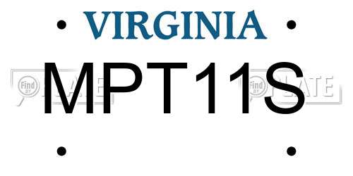 MPT11S Virginia License Plate