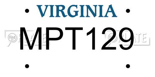 MPT129 Virginia License Plate