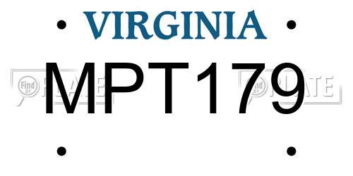 MPT179 Virginia License Plate