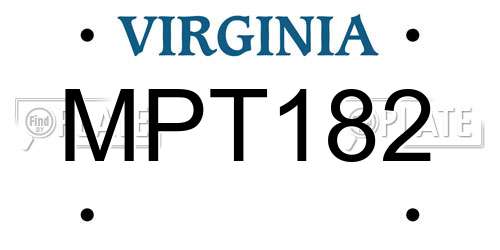 MPT182 Virginia License Plate