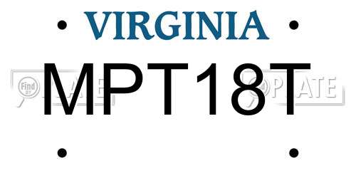 MPT18T Virginia License Plate