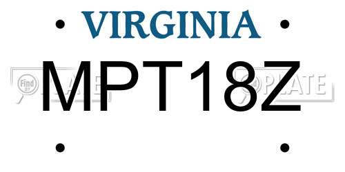 MPT18Z Virginia License Plate