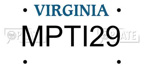 MPTI29 Virginia License Plate