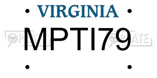 MPTI79 Virginia License Plate