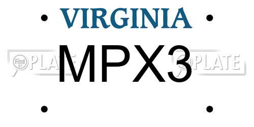 MPX3 Virginia License Plate