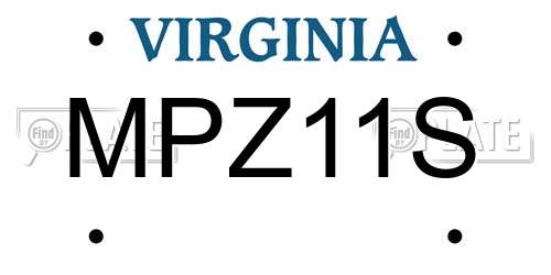 MPZ11S Virginia License Plate