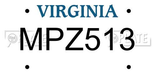 MPZ513 Virginia License Plate