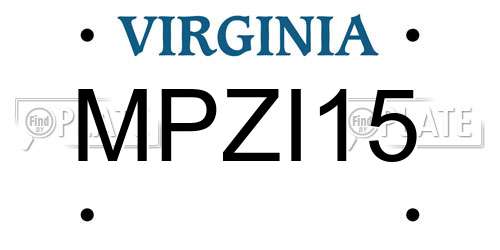 MPZI15 Virginia License Plate