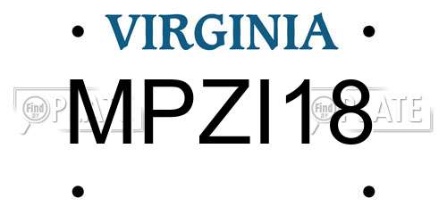 MPZI18 Virginia License Plate