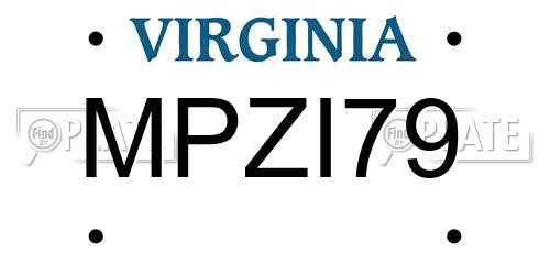 MPZI79 Virginia License Plate