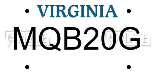 MQB20G Virginia License Plate
