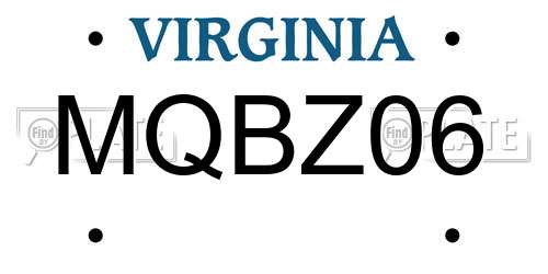 MQBZ06 Virginia License Plate