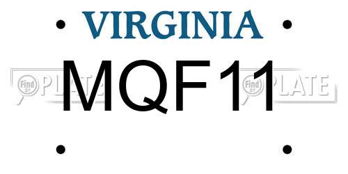 MQF11 Virginia License Plate
