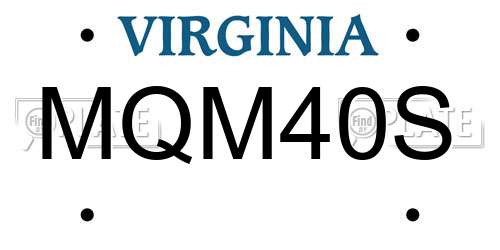 MQM40S Virginia License Plate