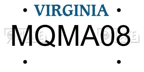 MQMA08 Virginia License Plate
