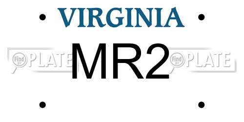 MR2 Virginia License Plate