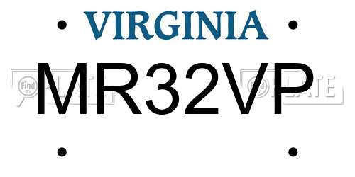 MR32VP Virginia License Plate