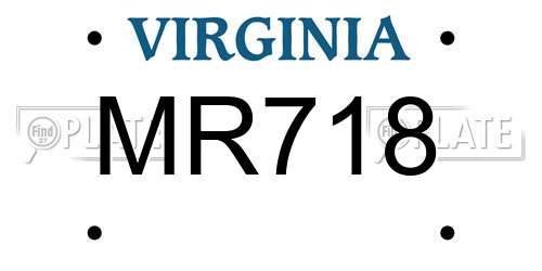 MR718 Virginia License Plate
