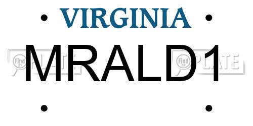MRALD1 Virginia License Plate