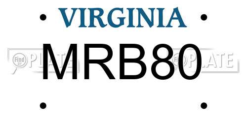 MRB80 Virginia License Plate