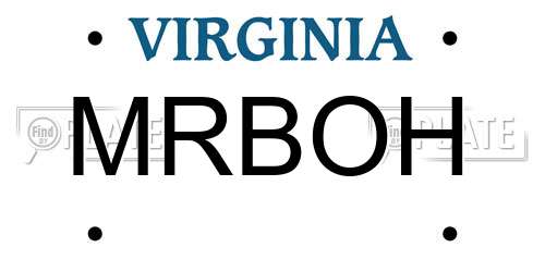 MRBOH Virginia License Plate