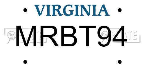 MRBT94 Virginia License Plate