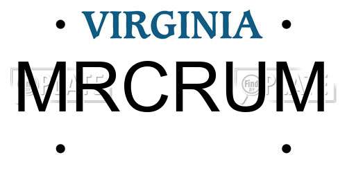 MRCRUM Virginia License Plate