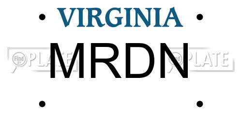 MRDN Virginia License Plate
