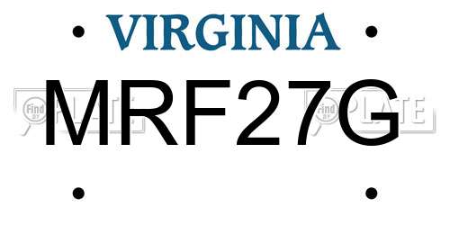 MRF27G Virginia License Plate