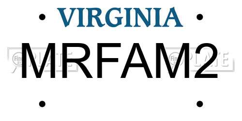 MRFAM2 Virginia License Plate