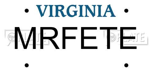 MRFETE Virginia License Plate