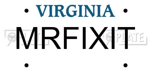 MRFIXIT Virginia License Plate