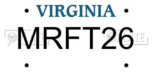 MRFT26 Virginia License Plate