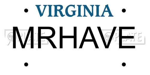 MRHAVE Virginia License Plate