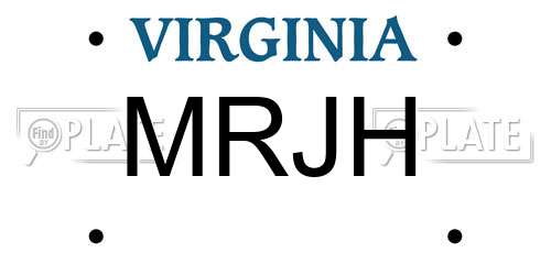 MRJH Virginia License Plate