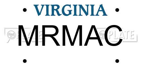 MRMAC Virginia License Plate