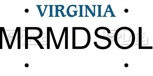 MRMDSOL Virginia License Plate