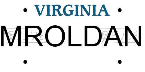 MROLDAN Virginia License Plate