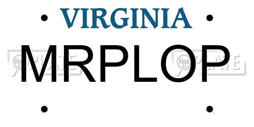 MRPLOP Virginia License Plate