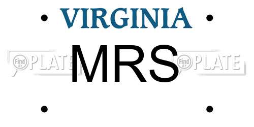 MRS Virginia License Plate