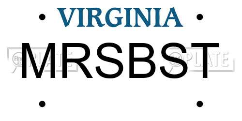MRSBST Virginia License Plate