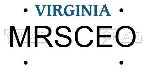 MRSCEO Virginia License Plate
