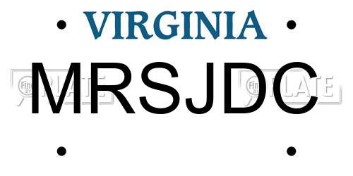 MRSJDC Virginia License Plate