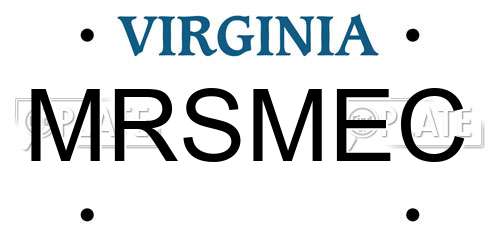 MRSMEC Virginia License Plate
