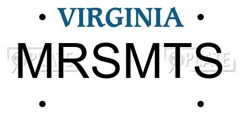 MRSMTS Virginia License Plate