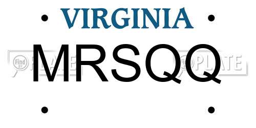 MRSQQ Virginia License Plate