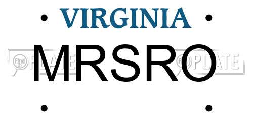 MRSRO Virginia License Plate