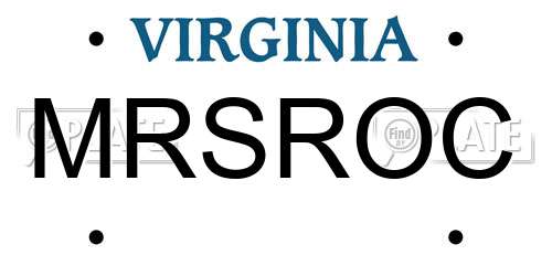 MRSROC Virginia License Plate