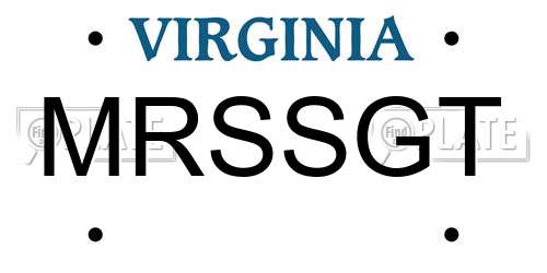 MRSSGT Virginia License Plate